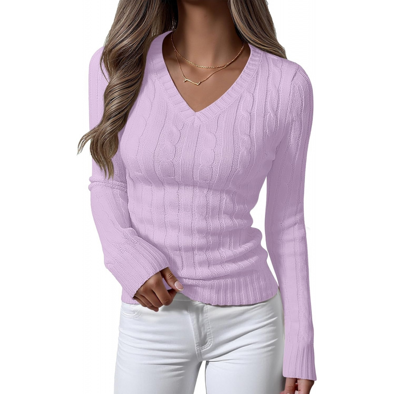 Women's Long Sleeve Cable Knit Sweater