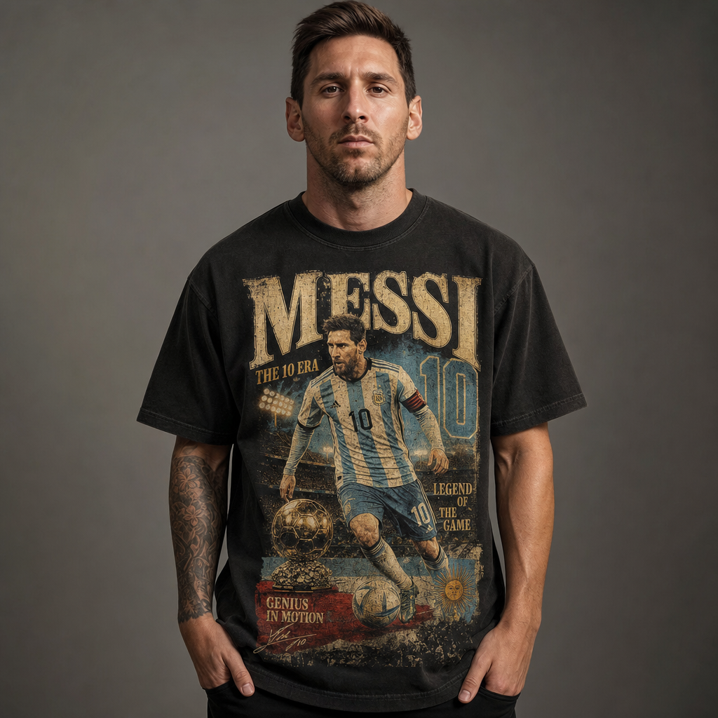 Messi World Cup Printed T-ShirtUnisex  Loose Fit T-Shirt 100% Cotton Soft Comfortable Summer Casual Printed Top