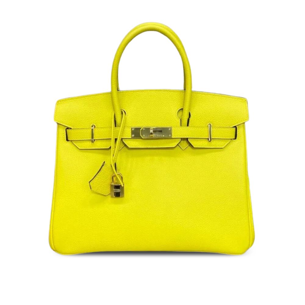 Hermes Birkin 30 Bag Lime Gold Hardware Togo Leather