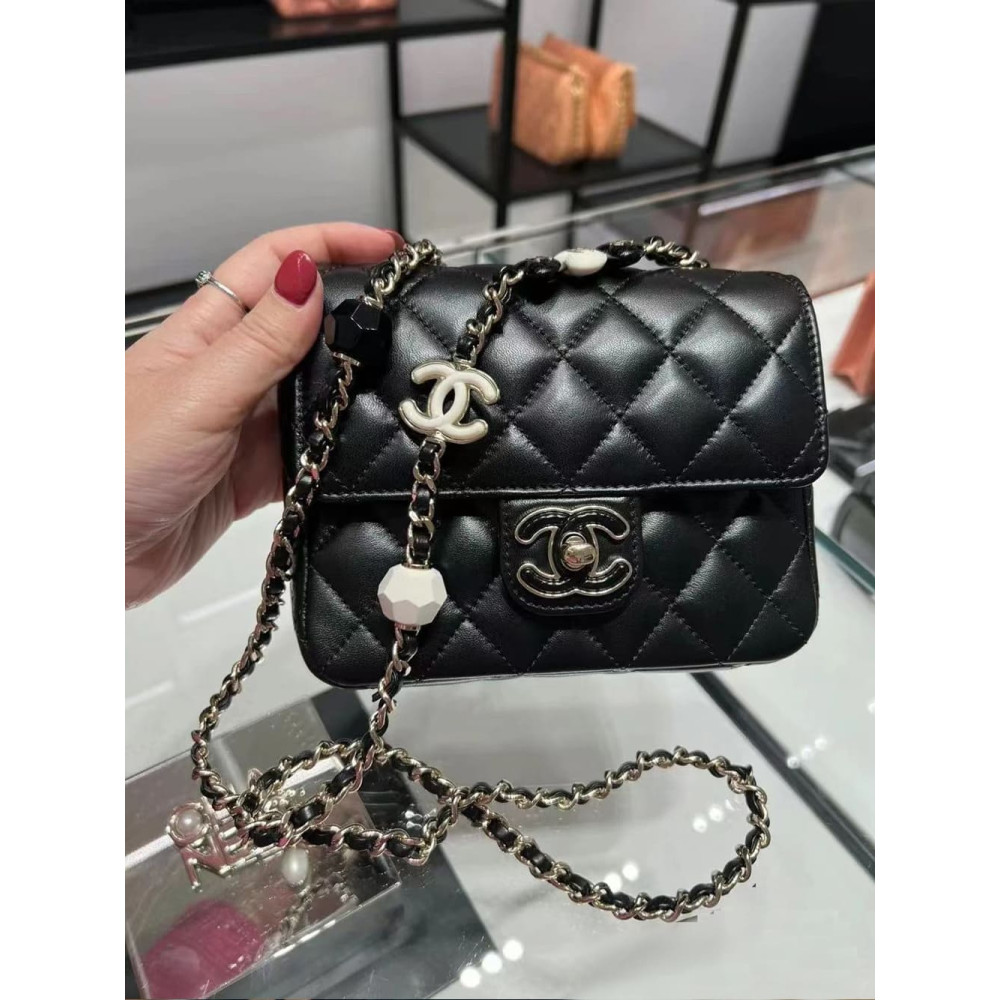 Chanel Mini Flap Bag in Black Lambskin