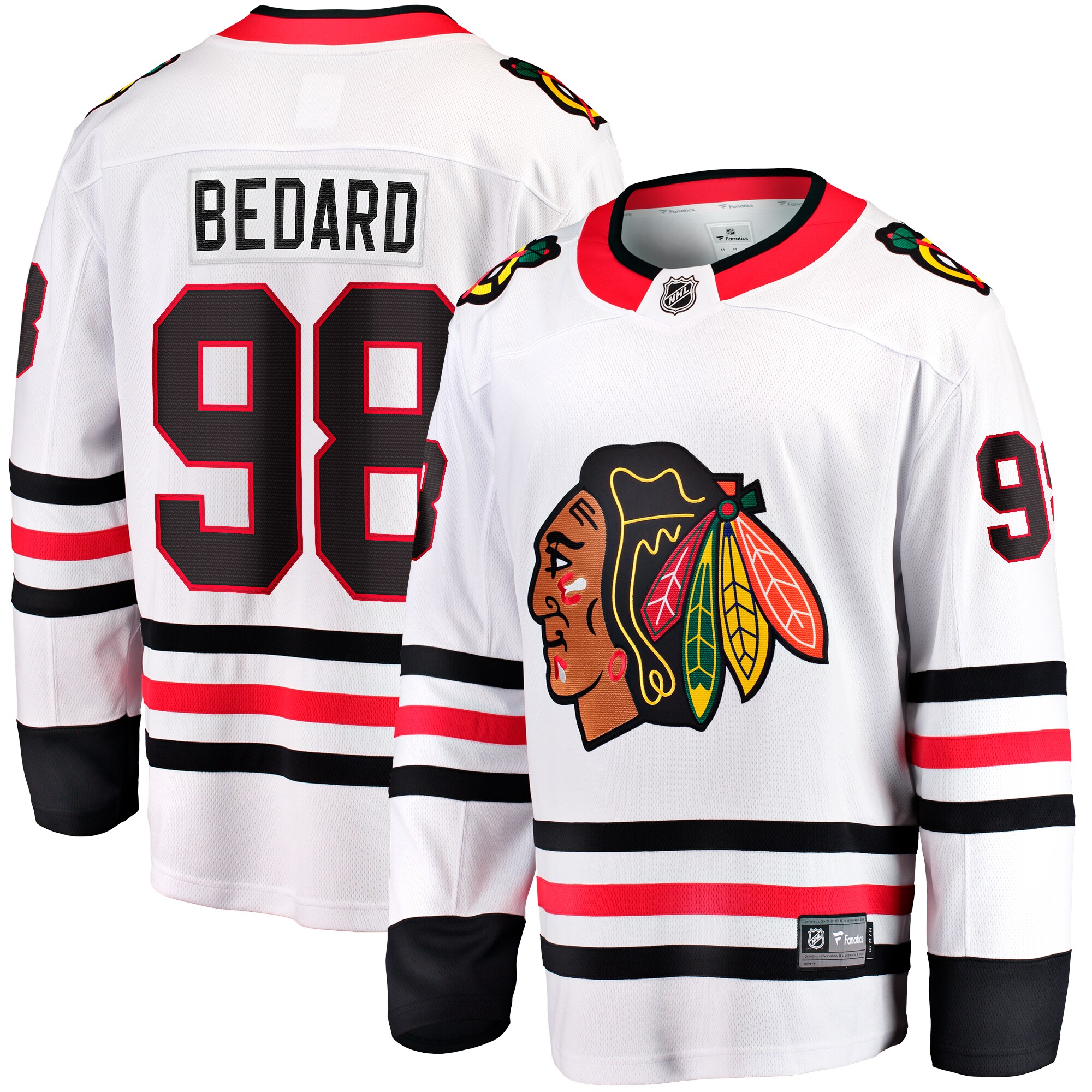 Connor Bedard Chicago Blackhawks Fanatics Away Breakaway Player Jersey – White