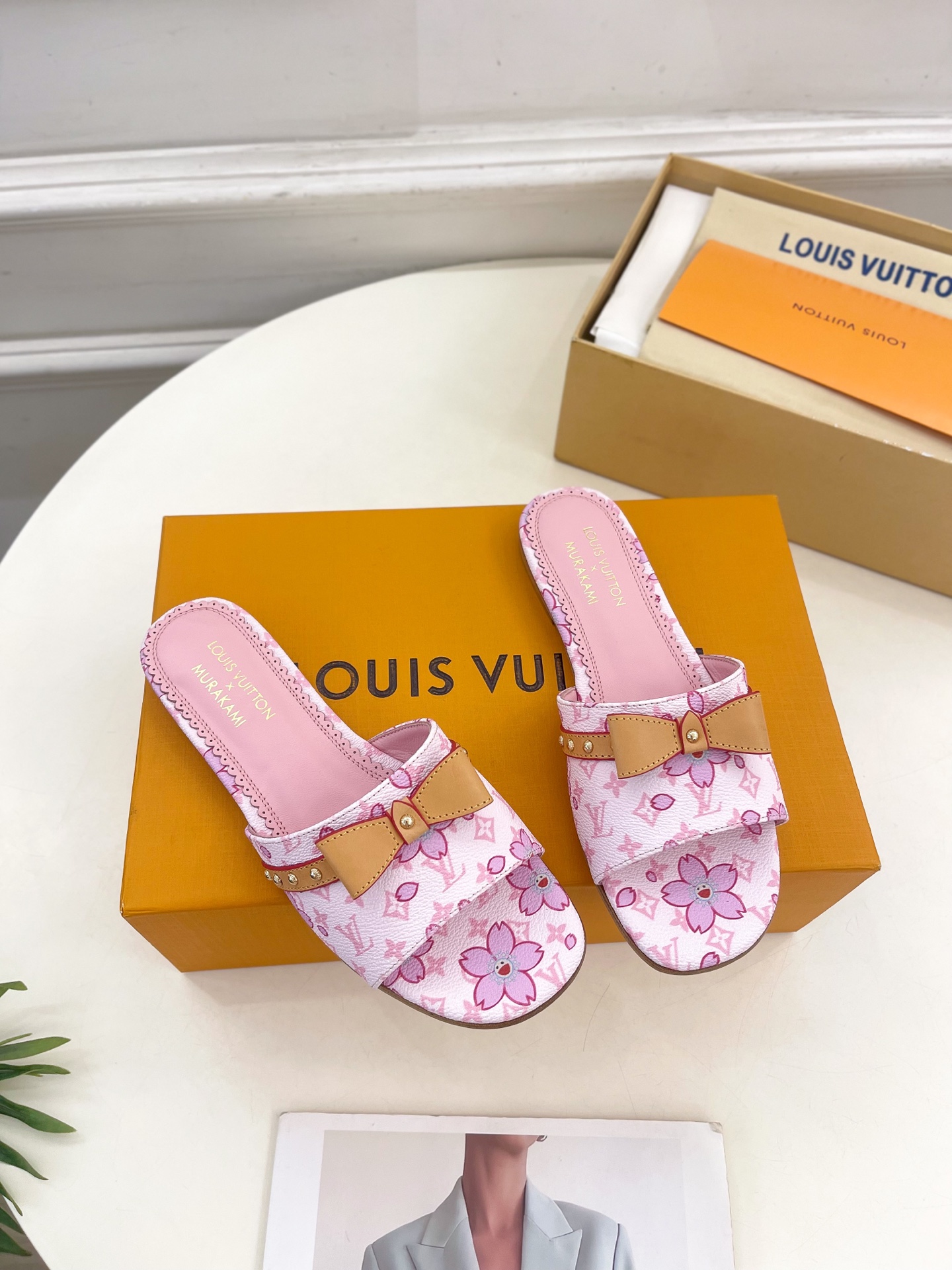 Louis Vuitton x Takashi Murakami Cherry Blossom Flat Slide Sandal
