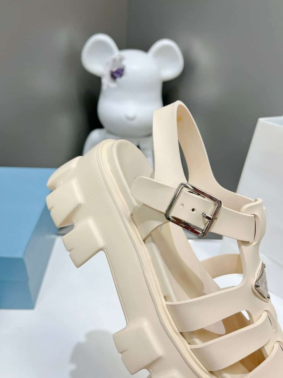 Prada Rubber Monolith Sandals Quartz 1X853M 3Lkk F0482 F Dd55