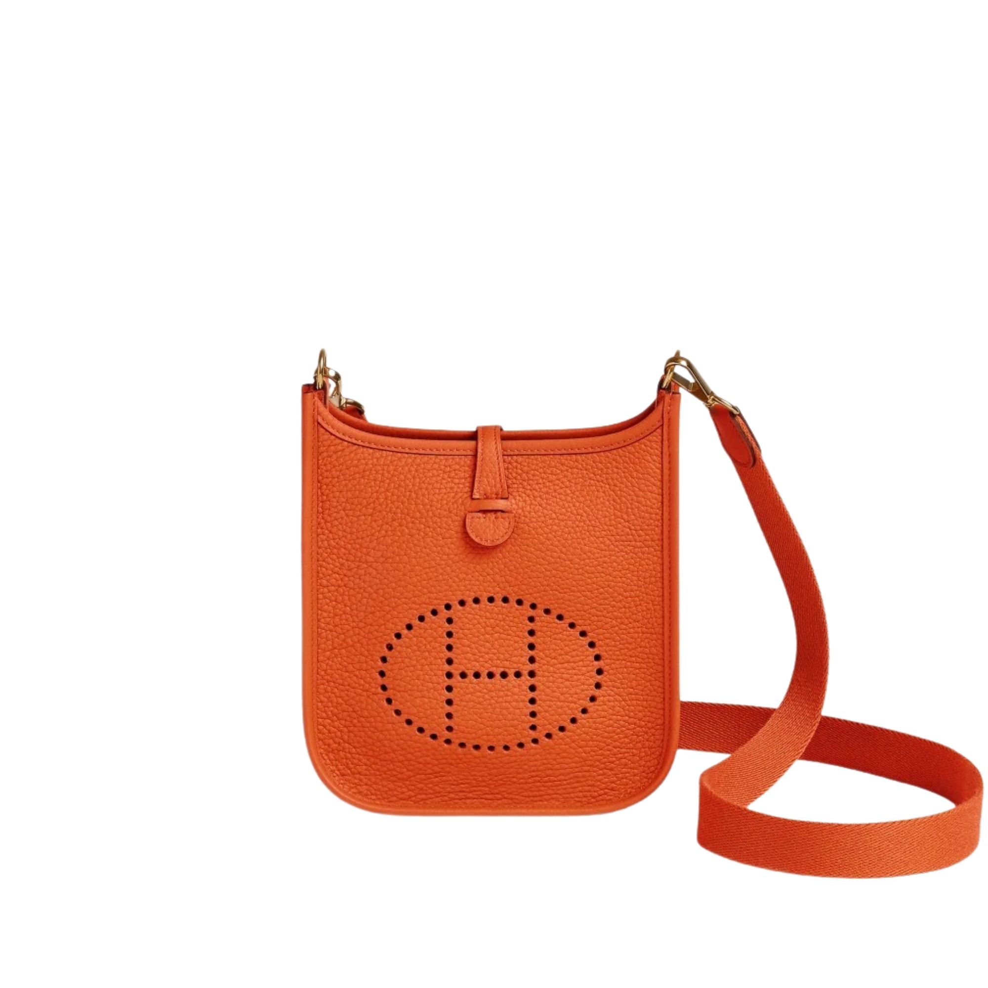 Hermes Evelyne 16 Amazone Bag Orange With Silver Toned Hardware 18cm