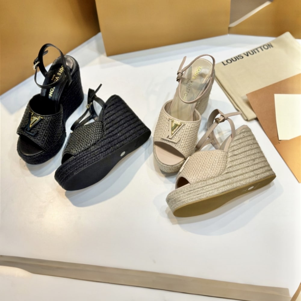Louis Vuitton Mare Wedge Sandals Black 1Ahllk