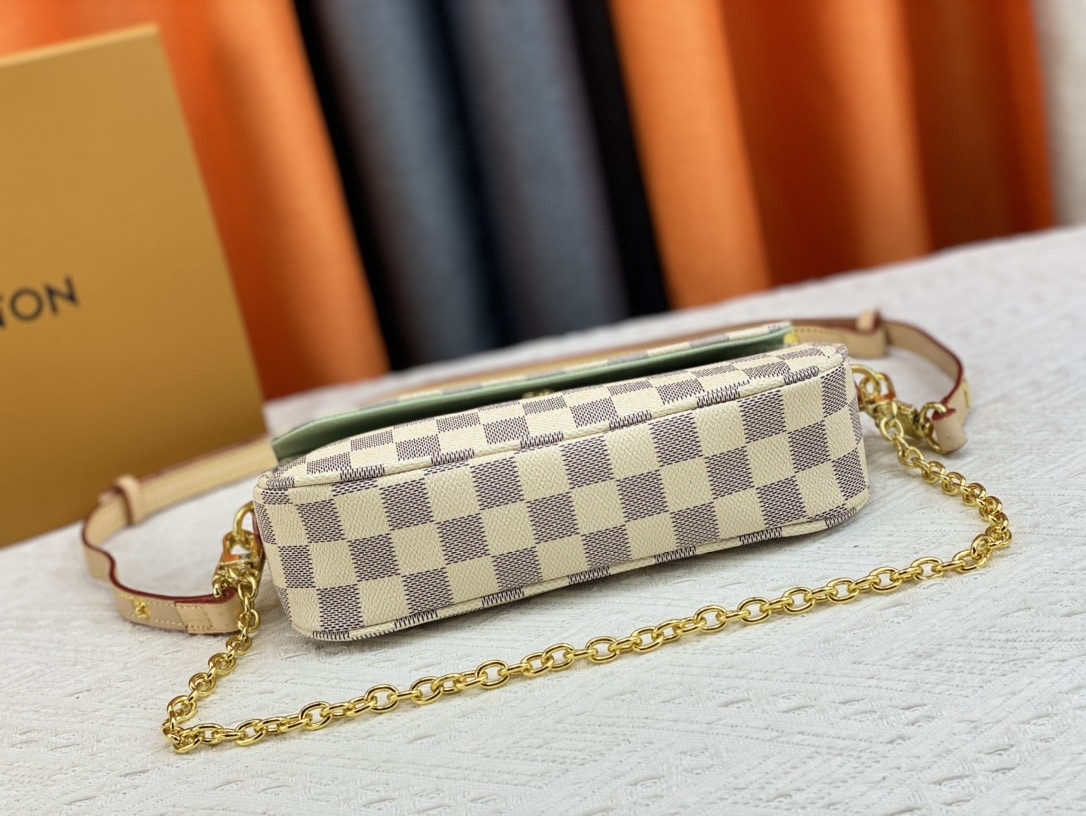 Louis Vuitton Ivy Wallet On Chain Bag Damier Ebene Beige 23cm/9in