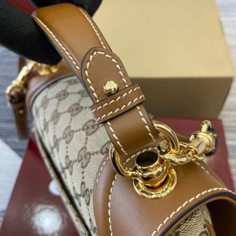 Gucci Blondie Small Top Handle Bag Brown Canvas