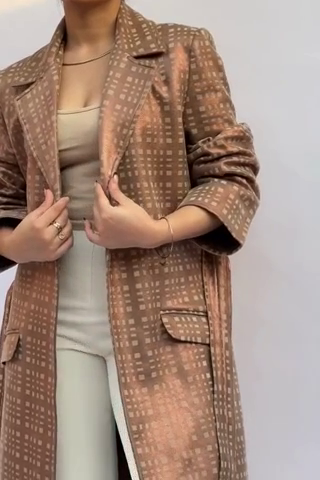 Caramel Suede Trench Coat
