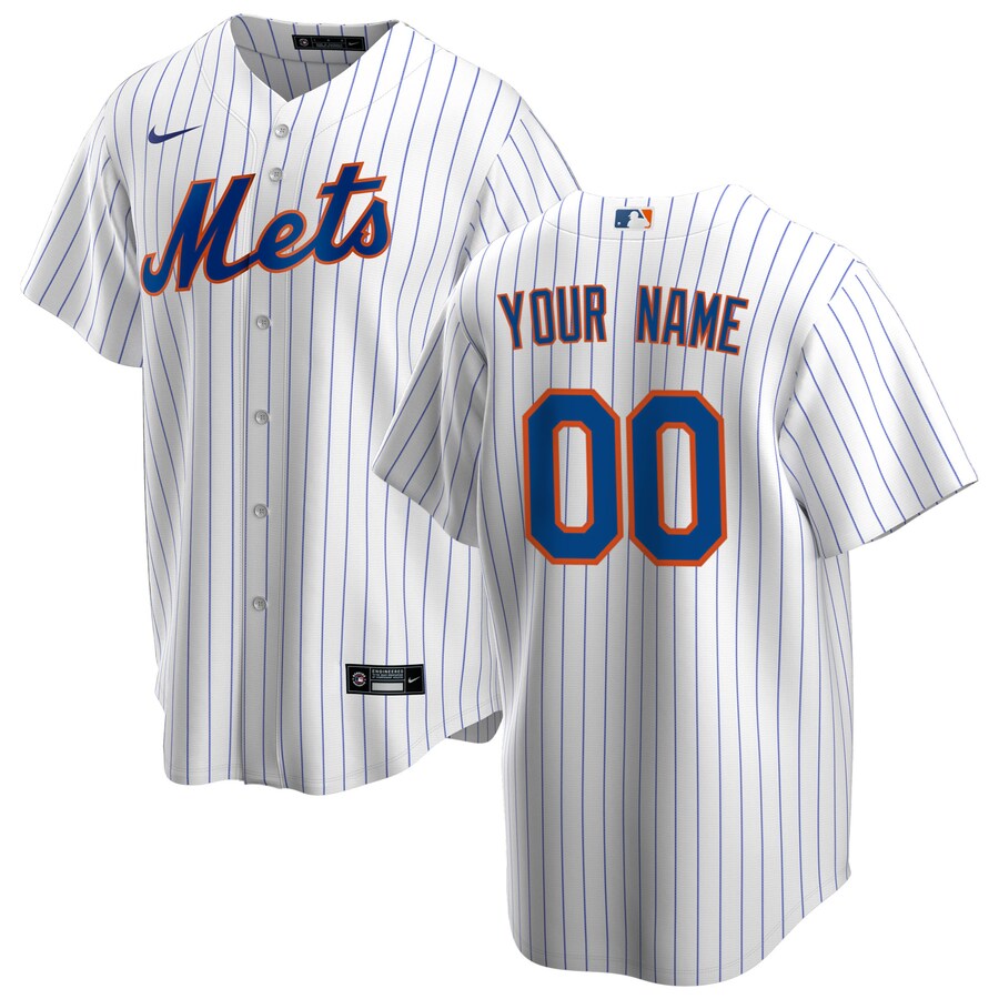 New York Mets Youth Home Custom Jersey White