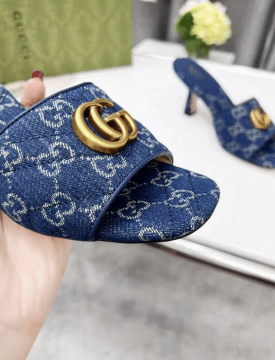 Gucci Women’S Gg Denim Sandals