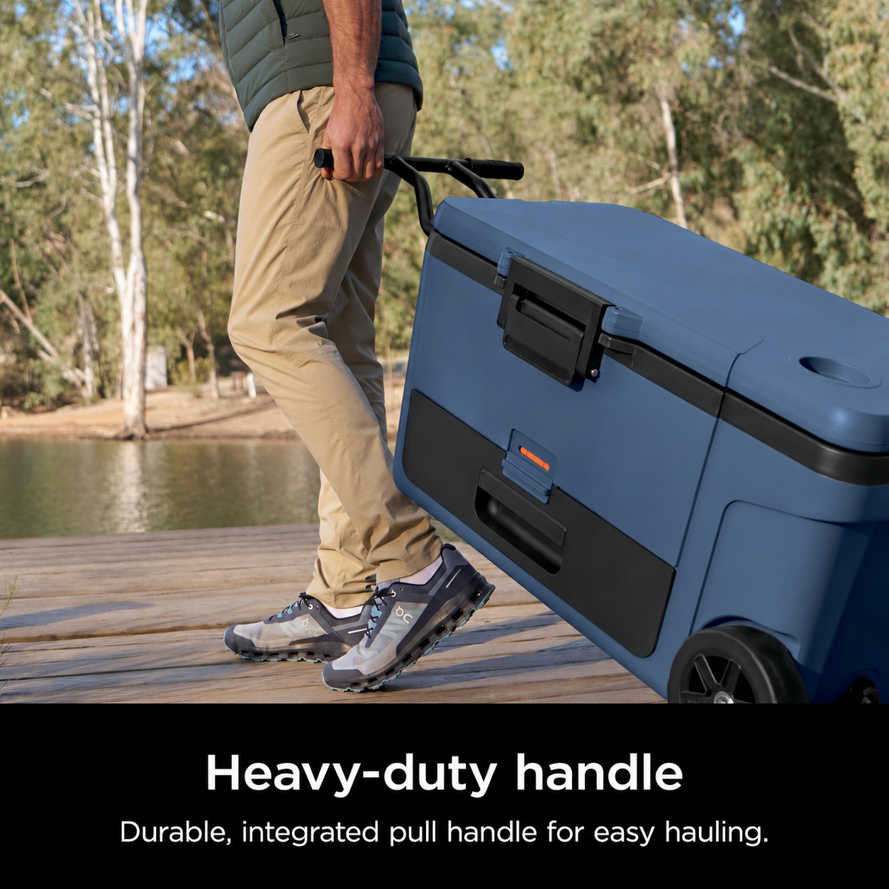 ⏰Limited-Time Deal⏰45/65QT Rolling Cooler with Dry Storage Drawer – Heavy-Duty Outdoor Ice Chest