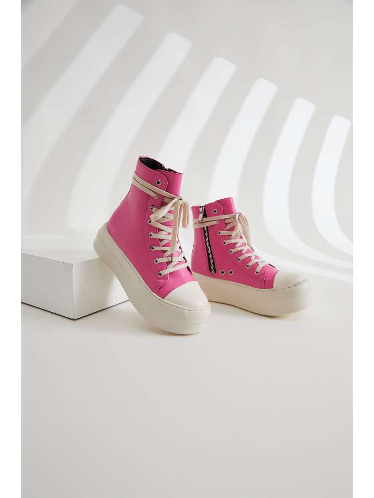 PU Lace Up Platform Heels Sneaker