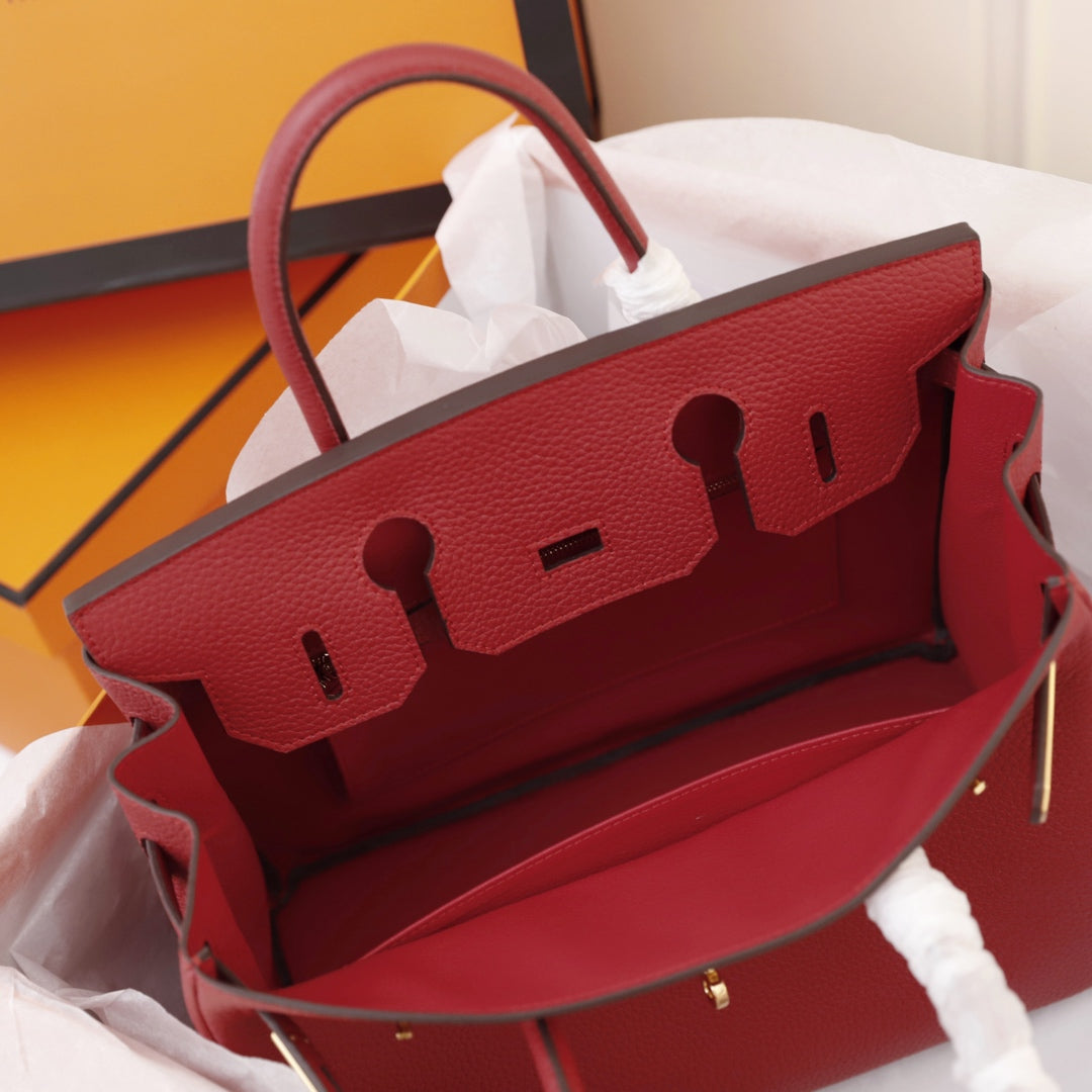Hermes Birkin Bag 35 Crimson Togo Gold Hardware