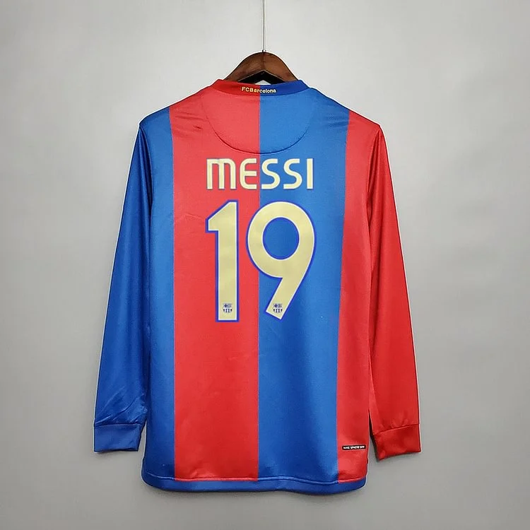 Retro FC Barcelona 2006-07 Long sleeve home XAVI MESSI RONALDINHO DECO ETO'O Football jersey retro