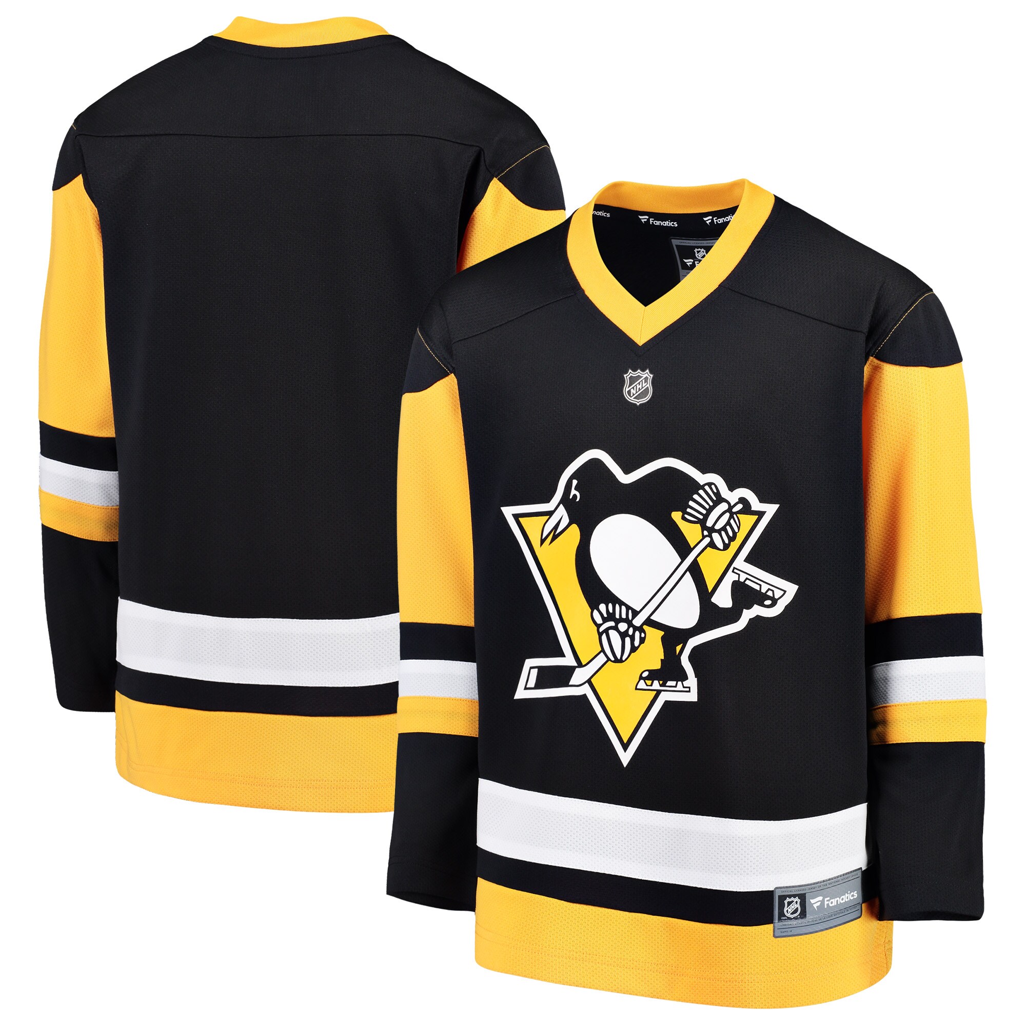 Pittsburgh Penguins Fanatics Youth Home Replica Blank Jersey – Black