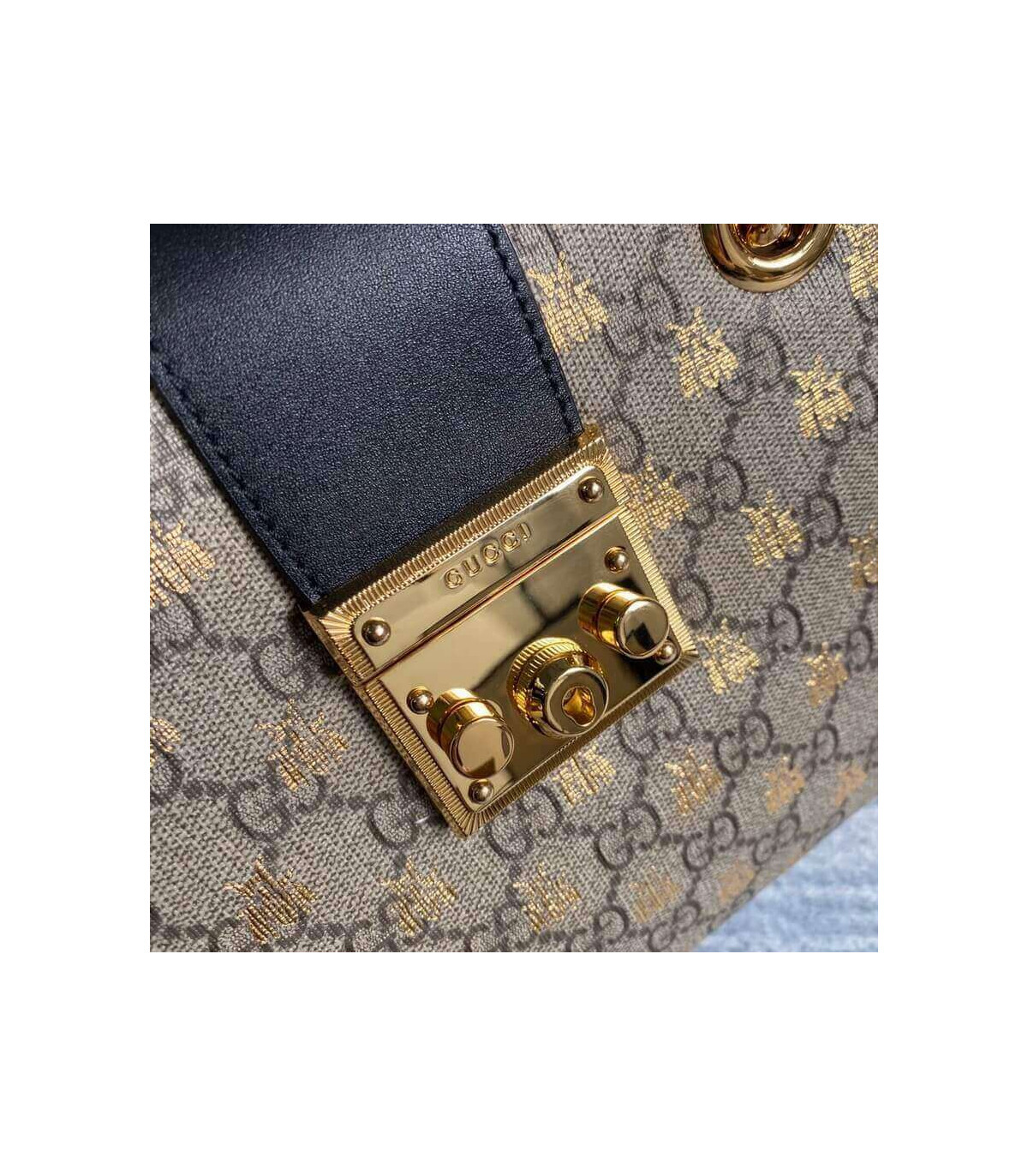 Gucci Padlock Small GG Bees Shoulder Bag