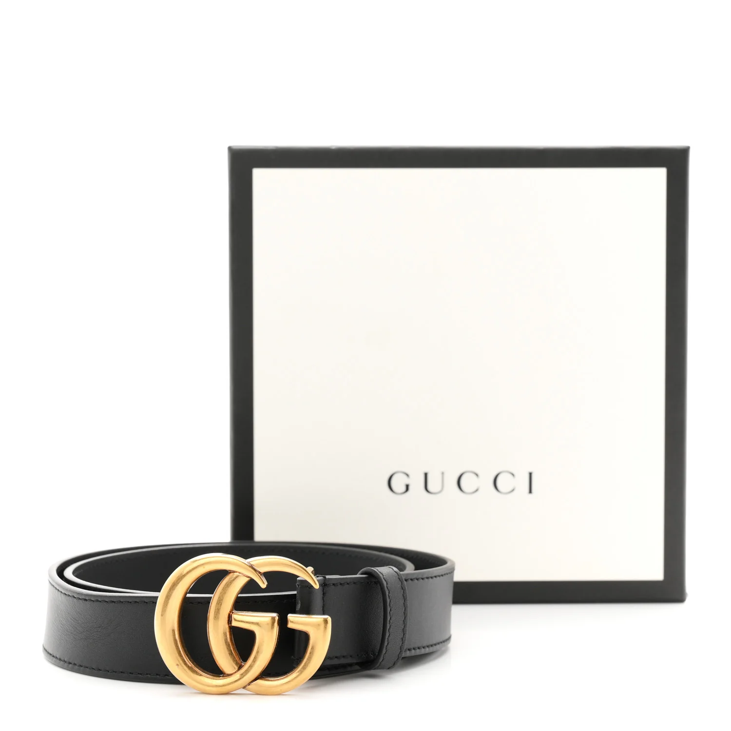 Calfskin Double G 30mm Belt 80 32 Black