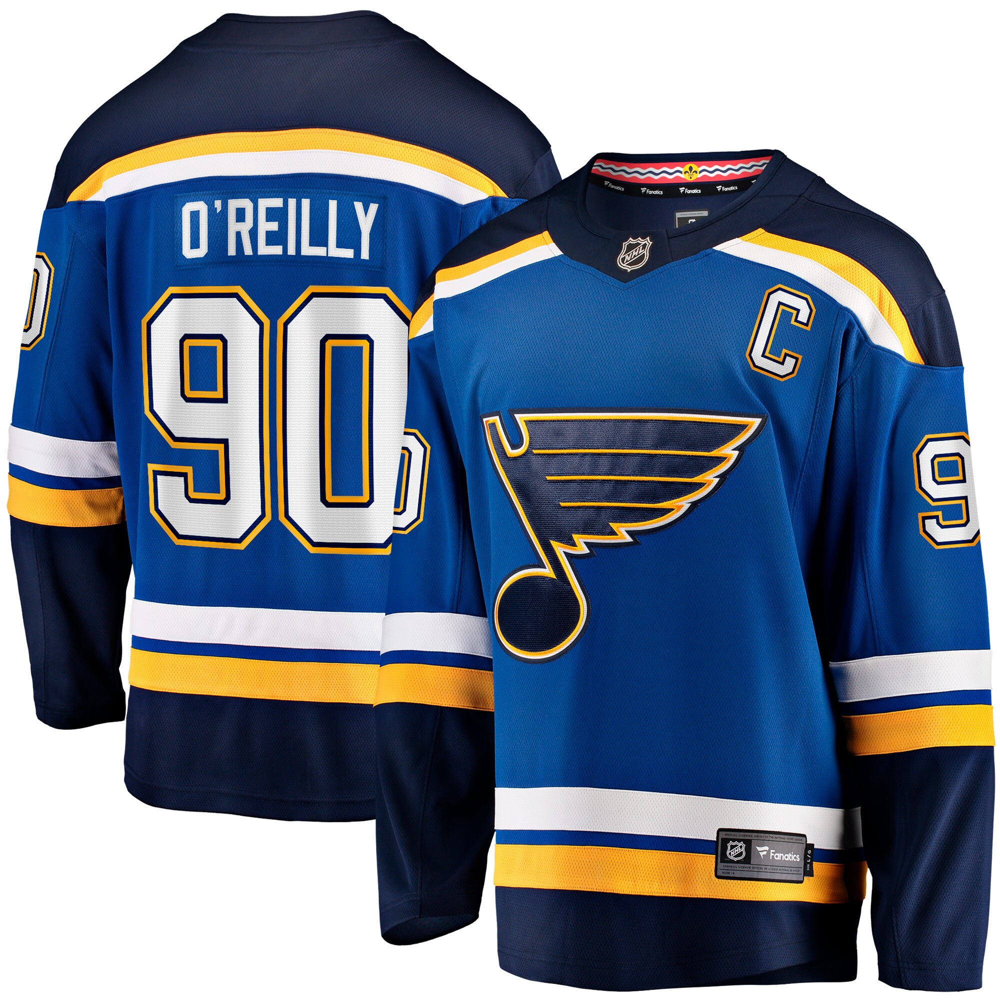Ryan O’Reilly St. Louis Blues Fanatics Home Captain Premier Breakaway Player Jersey – Blue