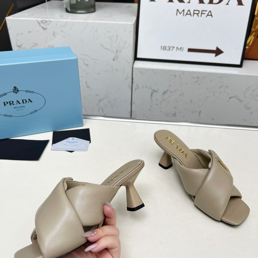 Prada Padded Nappa Sandals Beige 1Xx754 2Dl8 F0036 F 065
