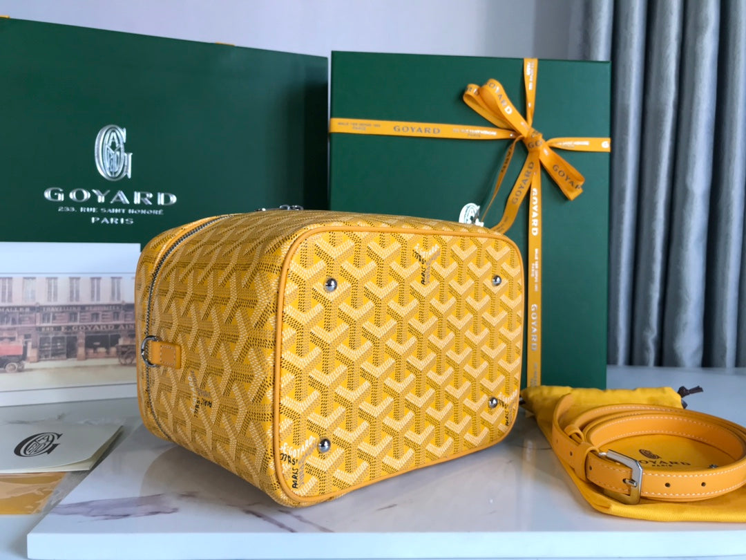 Goyard Muse Vanity Case 20 Cm Yellow Goyardine Canvas