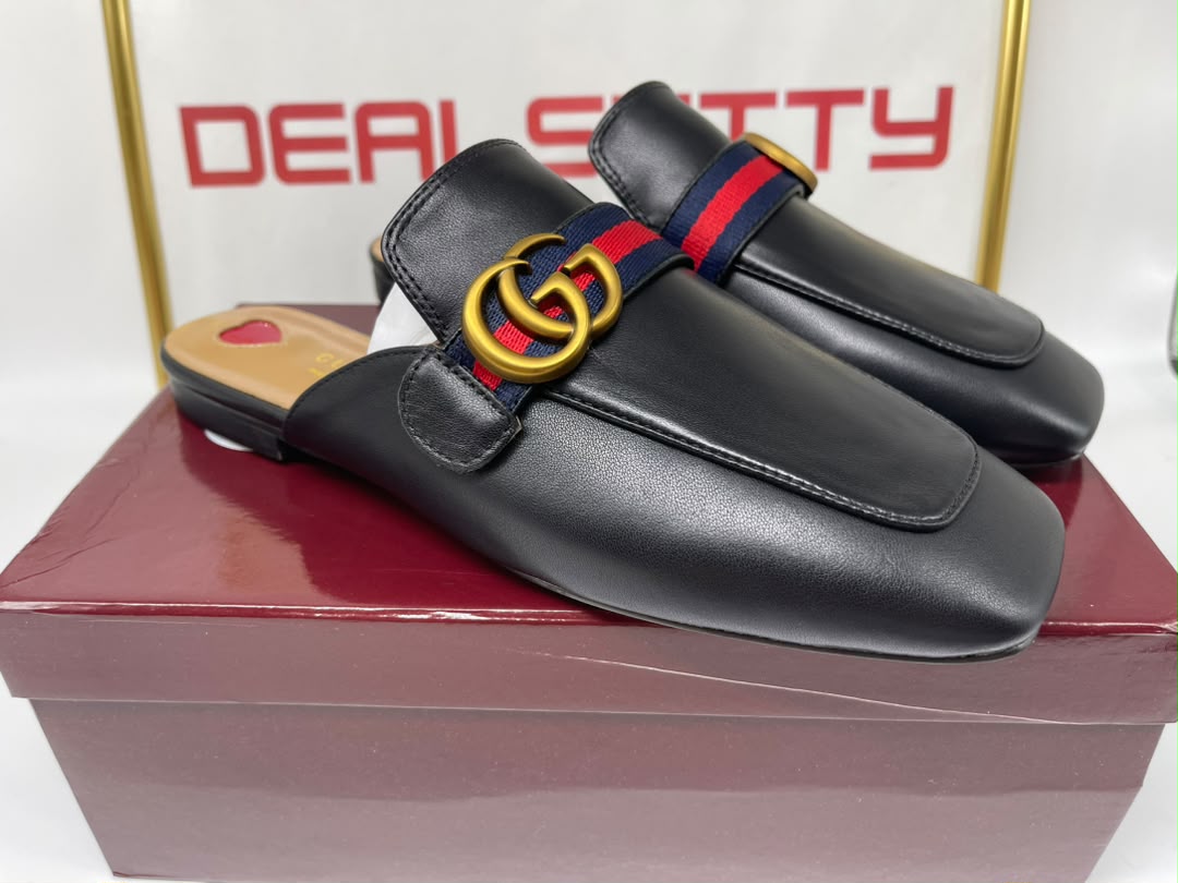 Gucci Women’S Princetown Leather Slipper Black