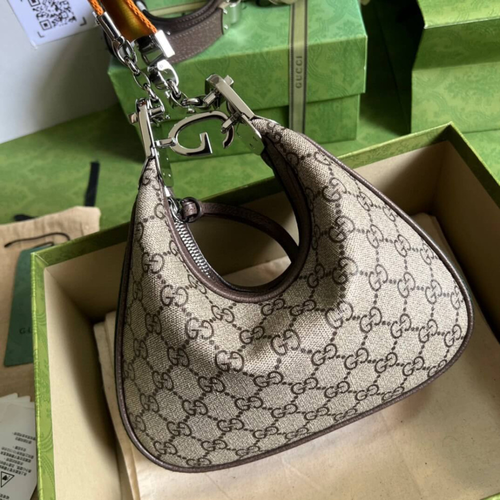 Gucci GG Supreme Attache Small Shoulder Bag Coffee
