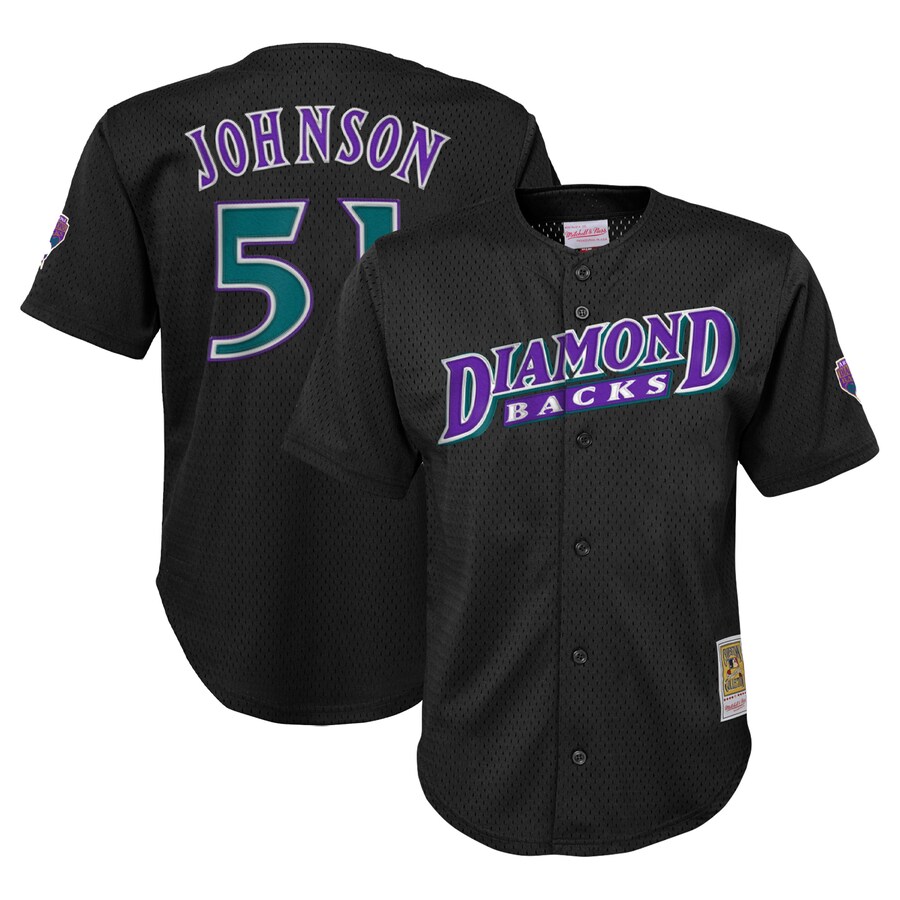 Randy Johnson Arizona Diamondbacks Mitchell&Ness Youth Cooperstown Collection Mesh Batting Practice Jersey Black
