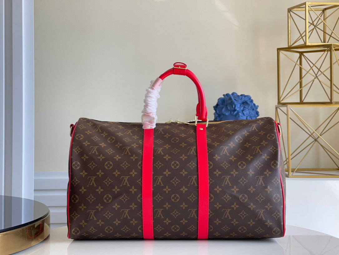 Louis Vuitton Keepall Bandouliere 50 Monogram Canvas Red 50cm LV M44740