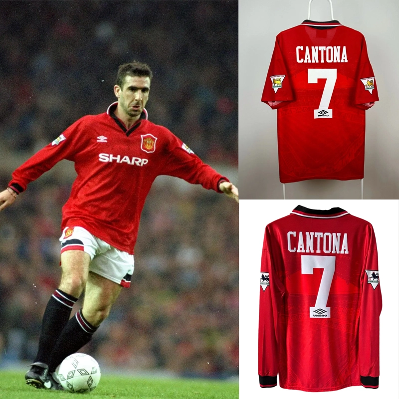 Retro 1994-96 Manchester United Home CANTONA HUGHES KEANE  Football jersey retro