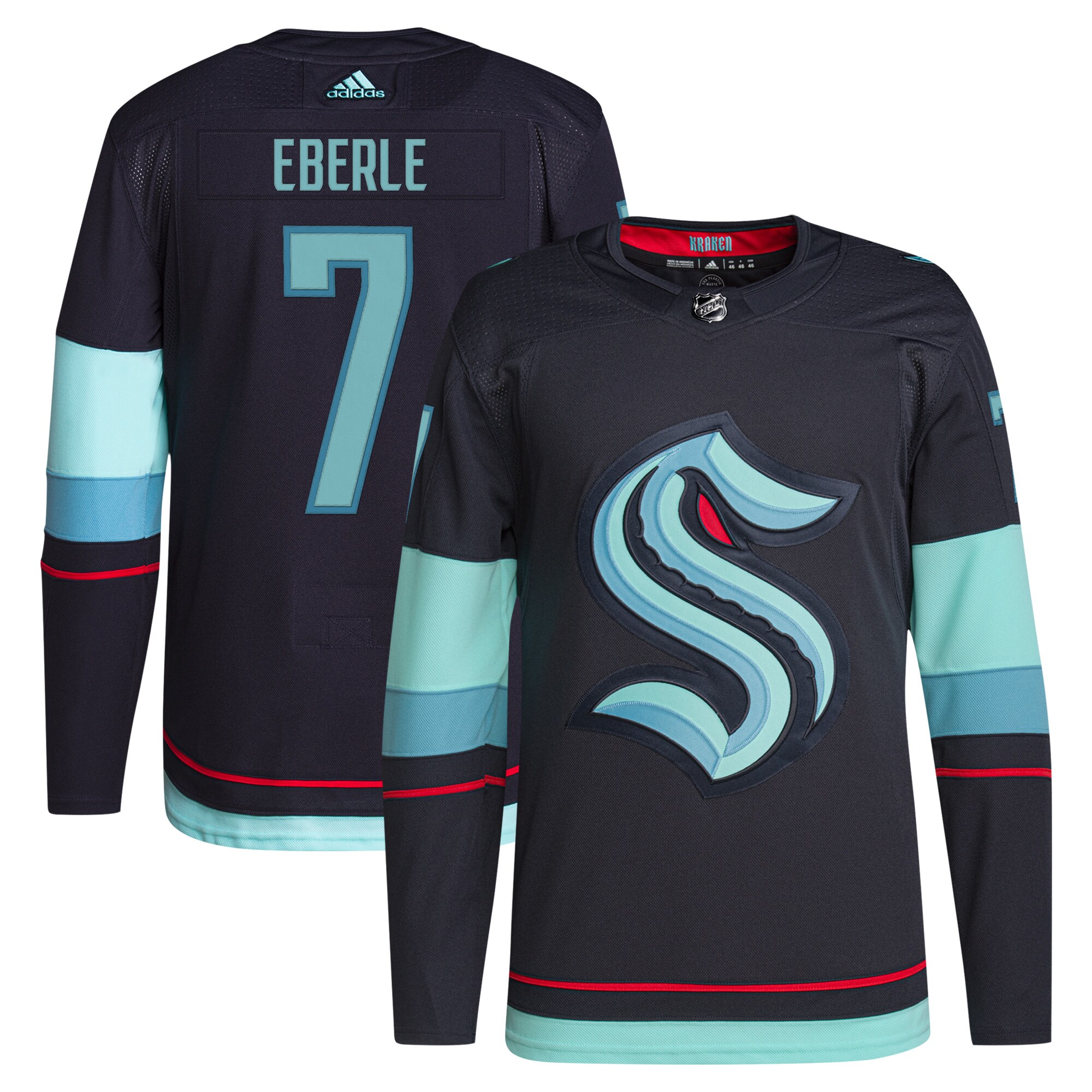 Jordan Eberle Seattle Kraken adidas Home Primegreen Authentic Pro Player Jersey – Deep Sea Blue