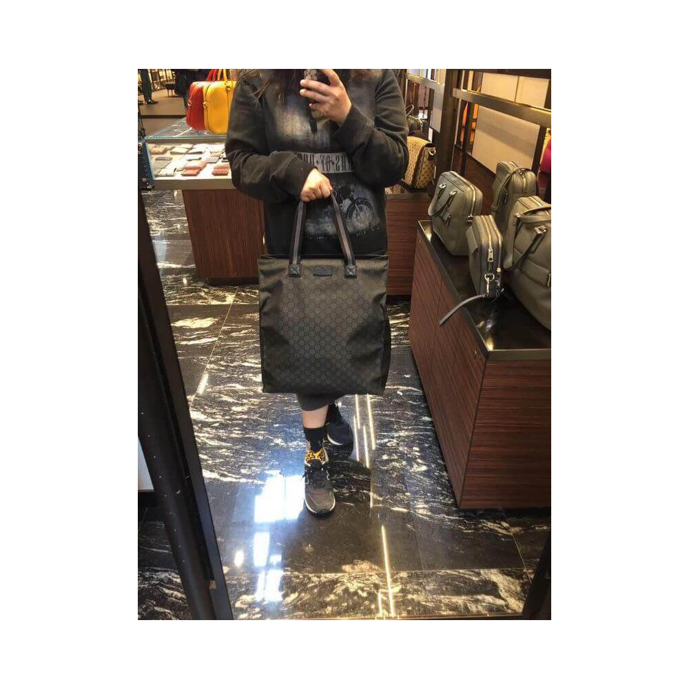 Gucci GG Guccissima Black Nylon Tall Tote Bag