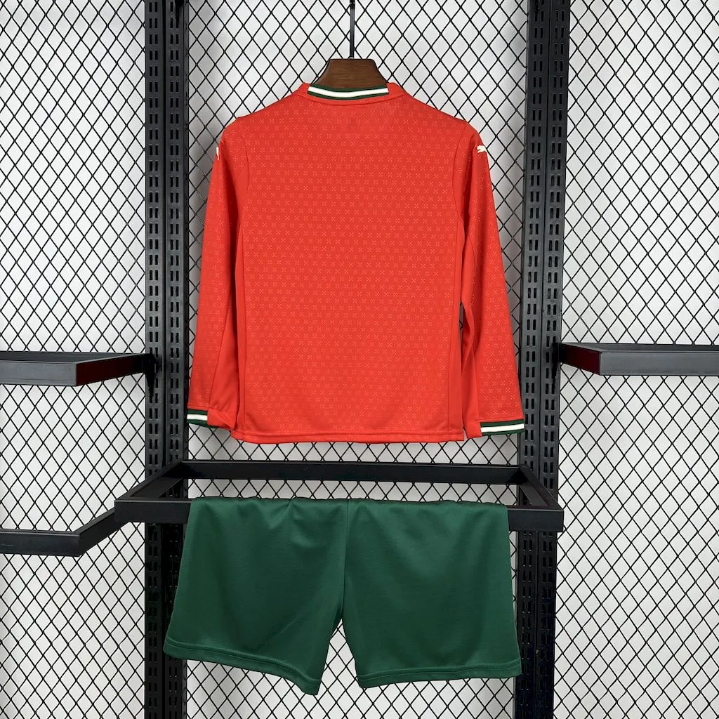 2025-26 Portugal Home Long sleeve Kids Football jersey