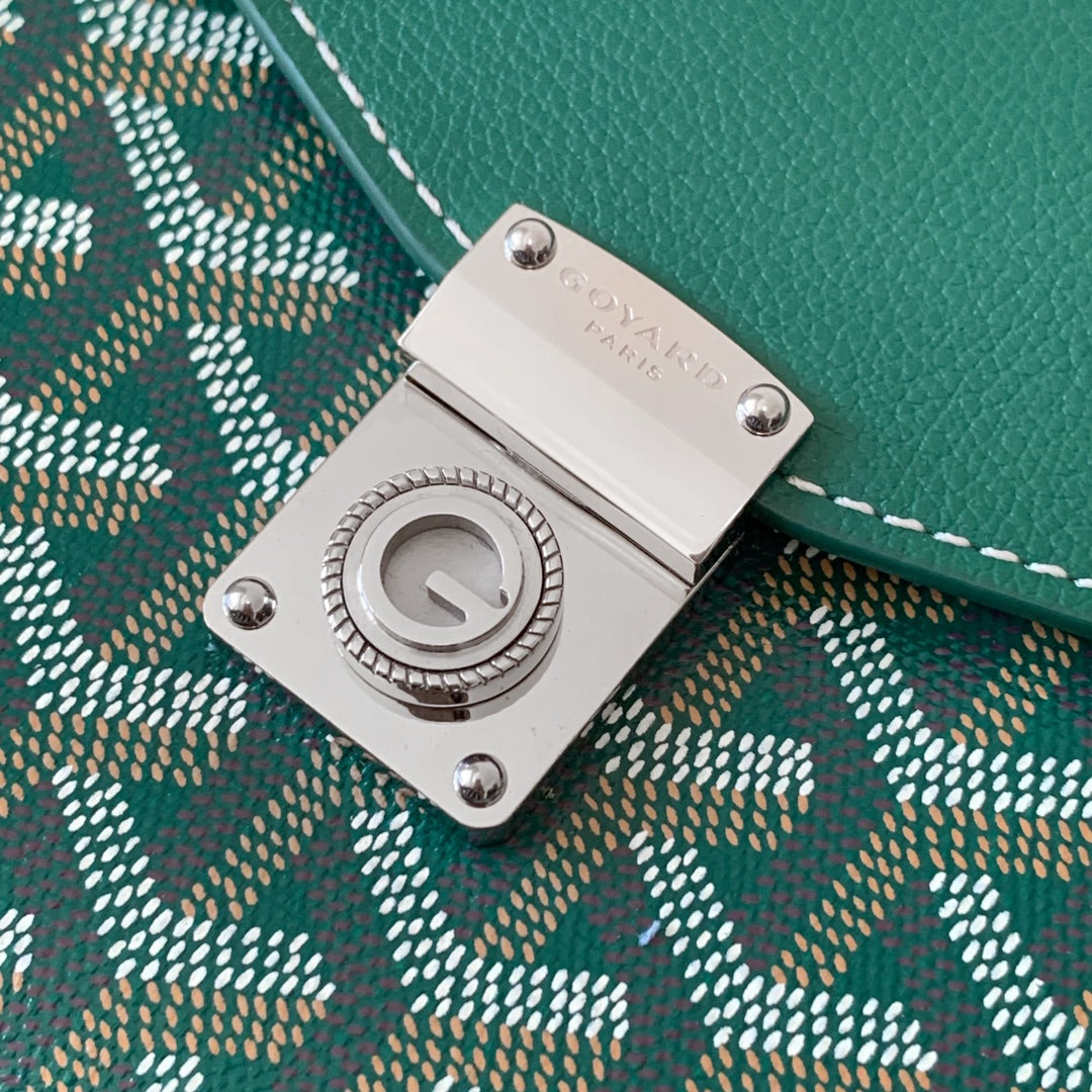Goyard Chypre Wallet-Pouch 21 Cm Green Goyardine Canvas And Calfskin