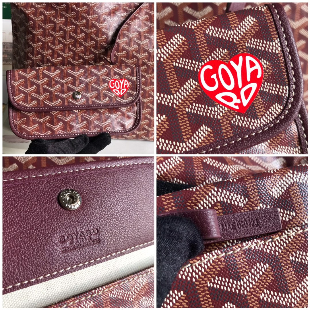 Goyard Hobo Boheme 42Cm Red Canvas