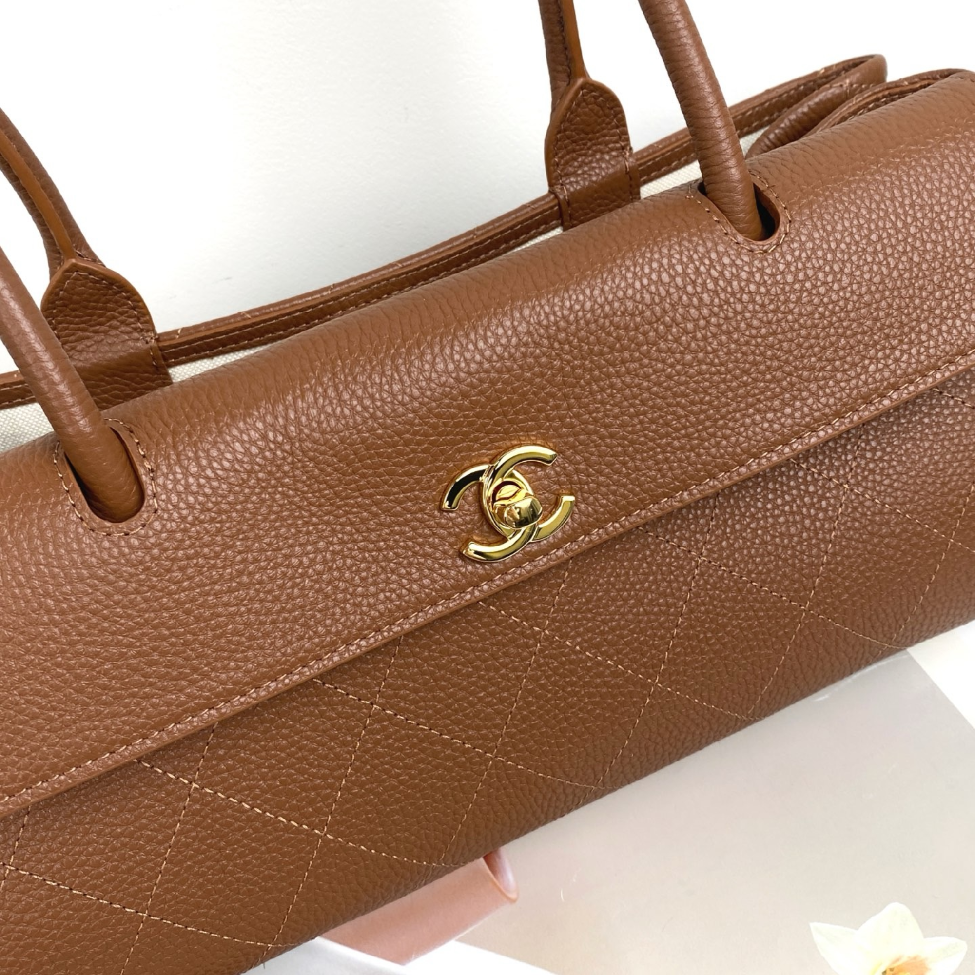 Chanel Urban Essential Tote Light Brown Caviar Gold Hardware 30cm/11.8in