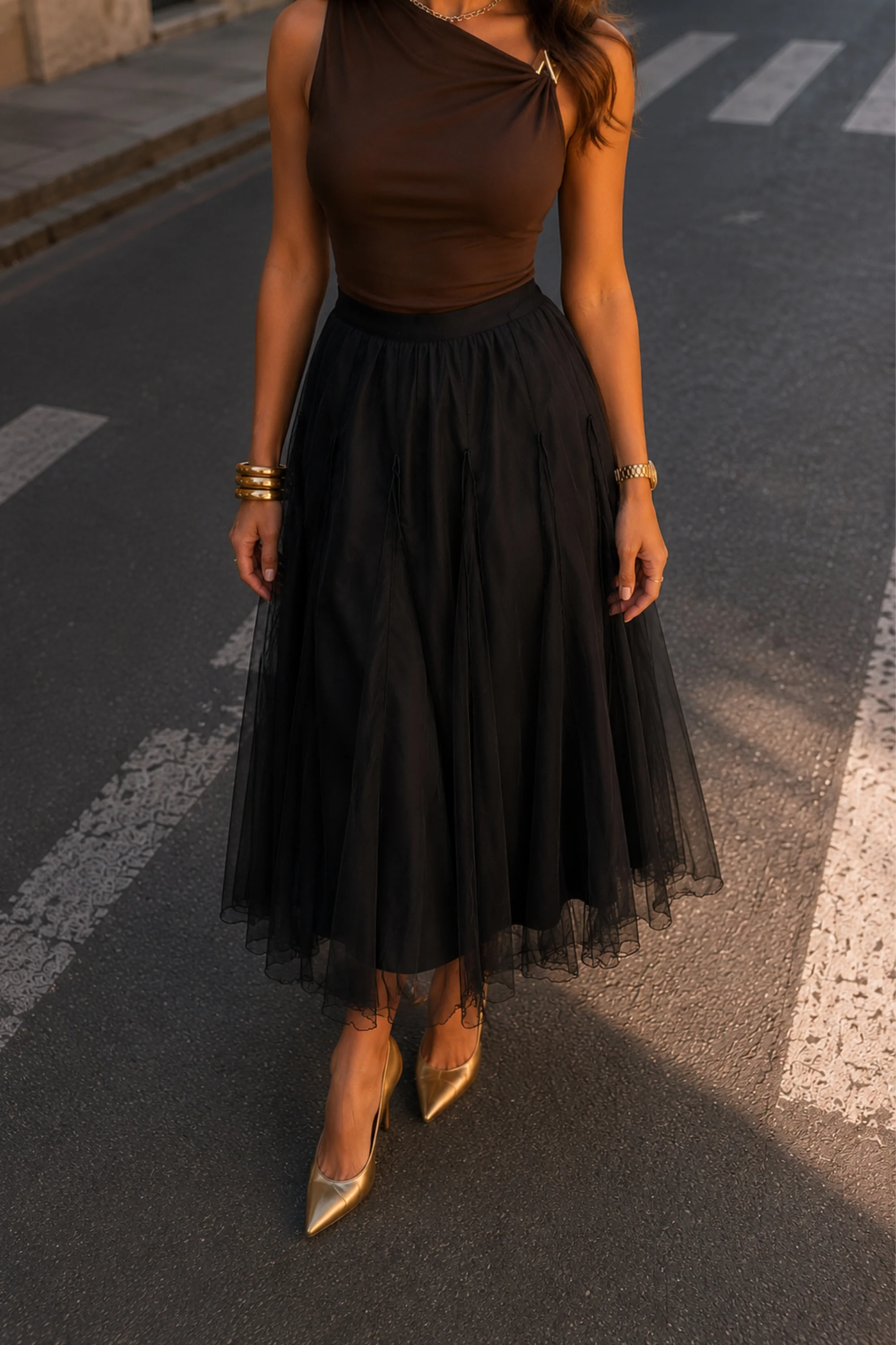Shadow Veil  Mesh Skirt