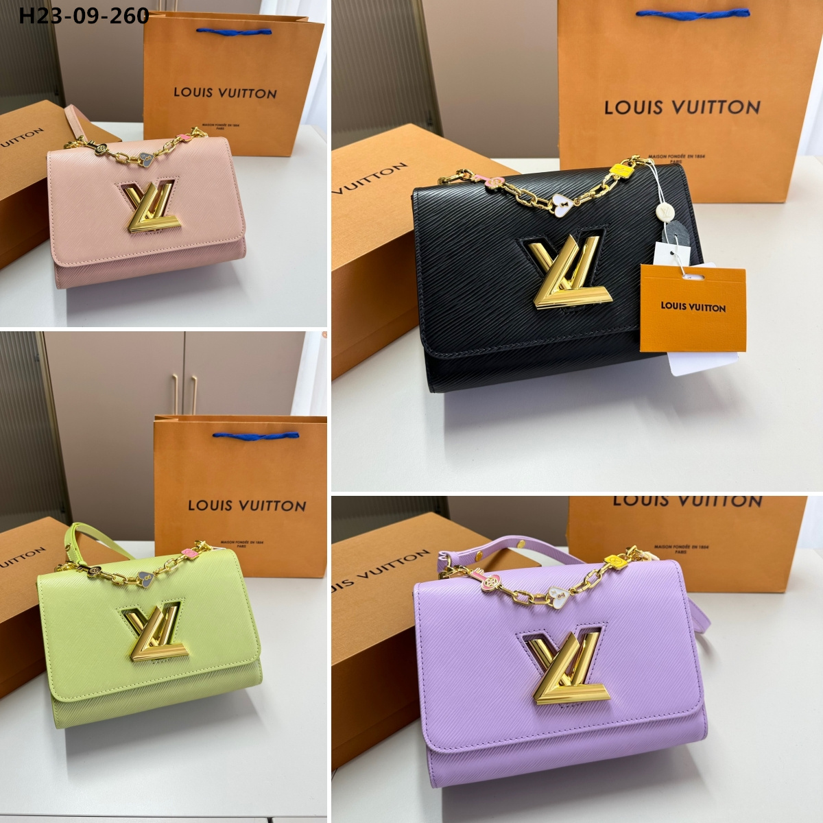 Louis Vuitton Twist Mm Bags Epi Leather Lock Chain Green 23Cm