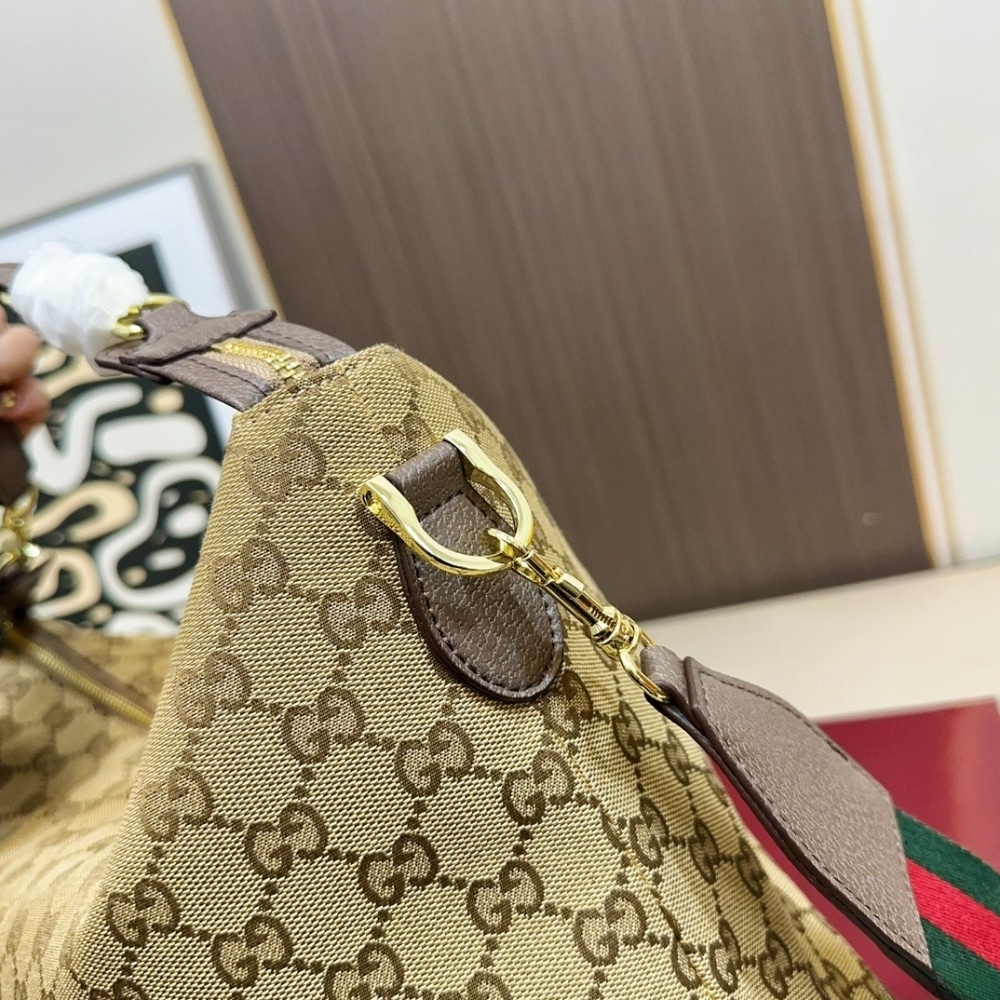 Gucci Brera Medium Crossbody Bag Sand And Dark Brown 33Cm 866938 FAFV9 9653