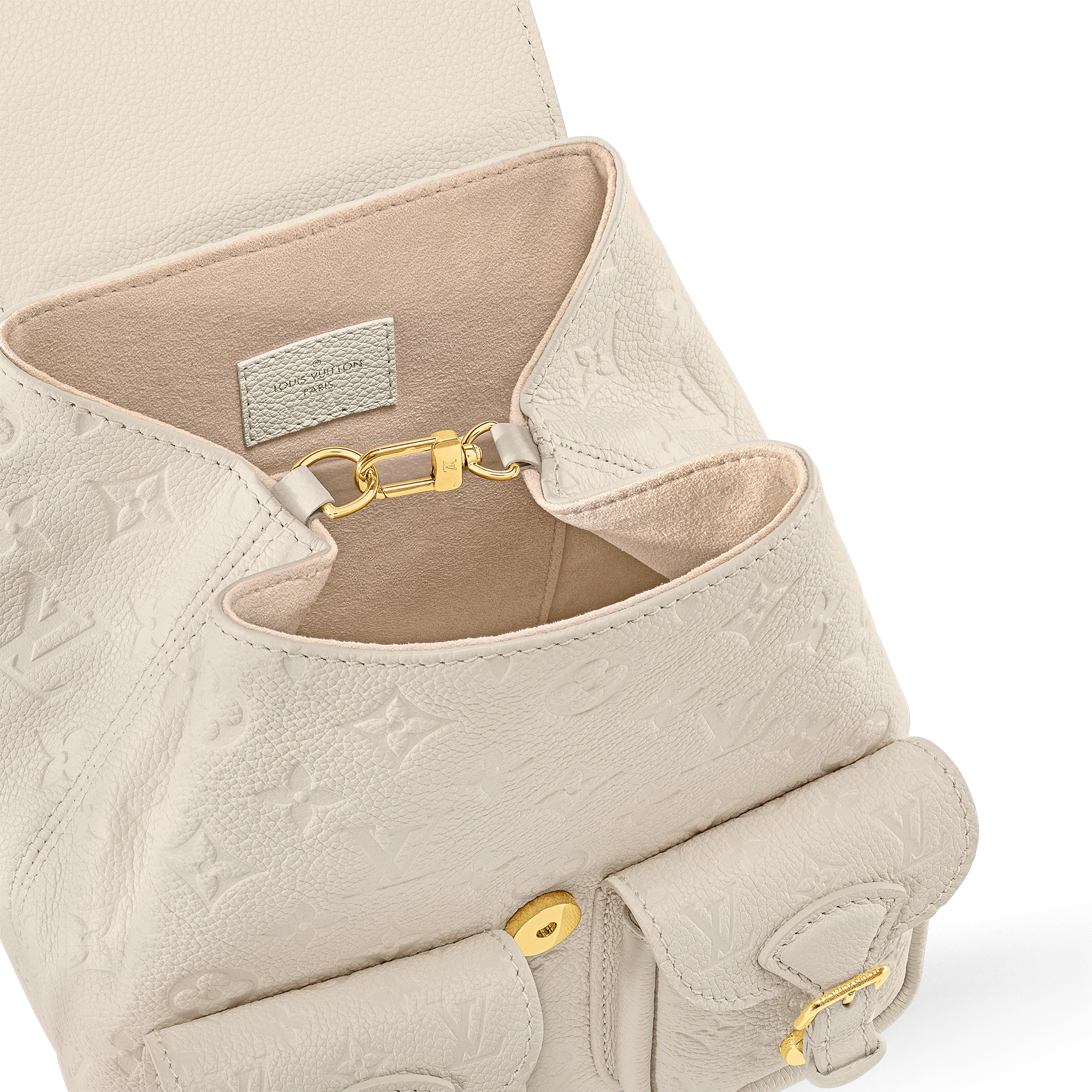 Louis Vuitton Backup Backpack – Monogram Empreinte Leather Cream M47106 22cm/ 8.7cm