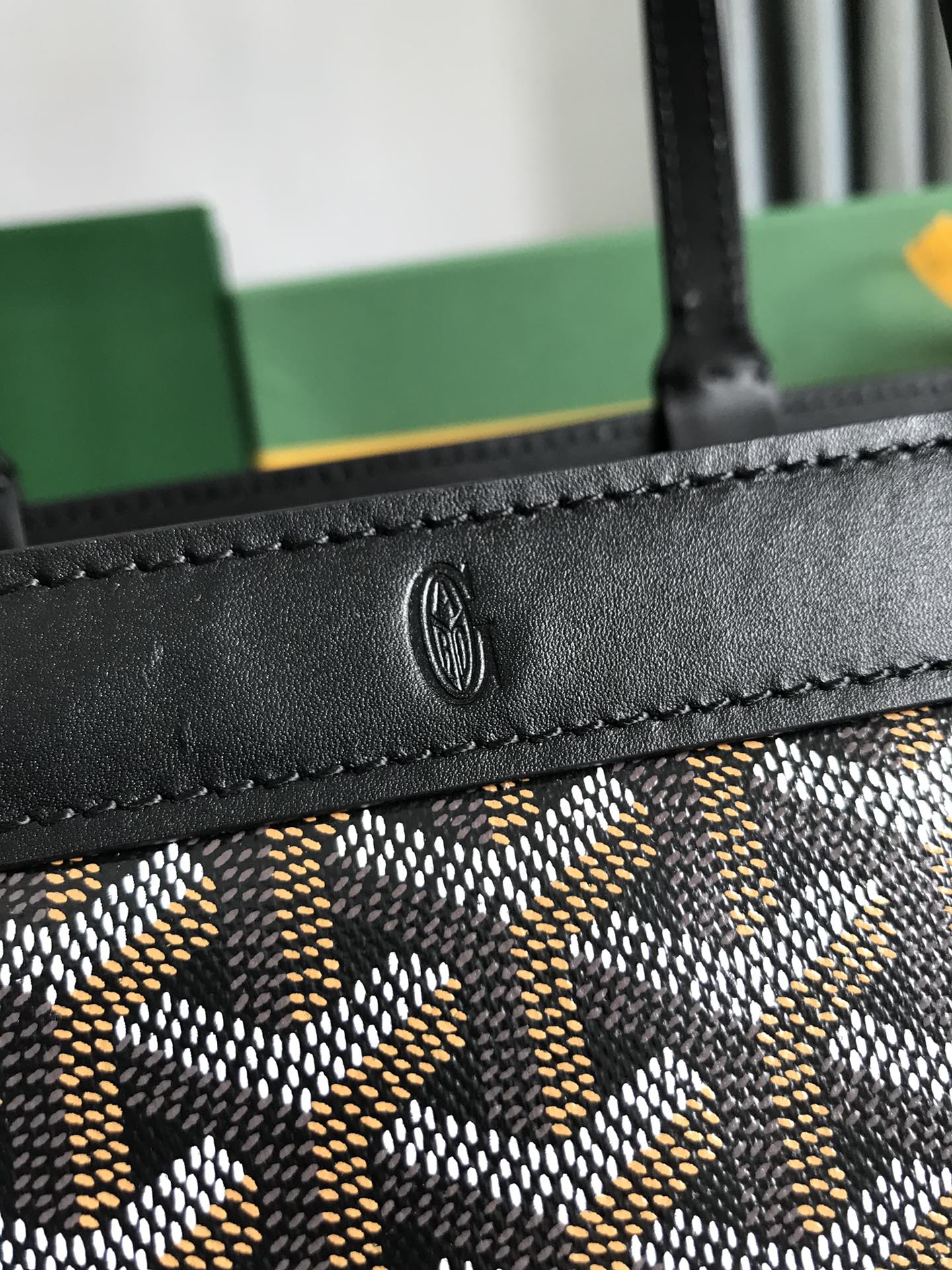 Goyard Bellechasse Biaude Pm Bag 36 Cm Black Goyardine Canvas And Calfskin Trim