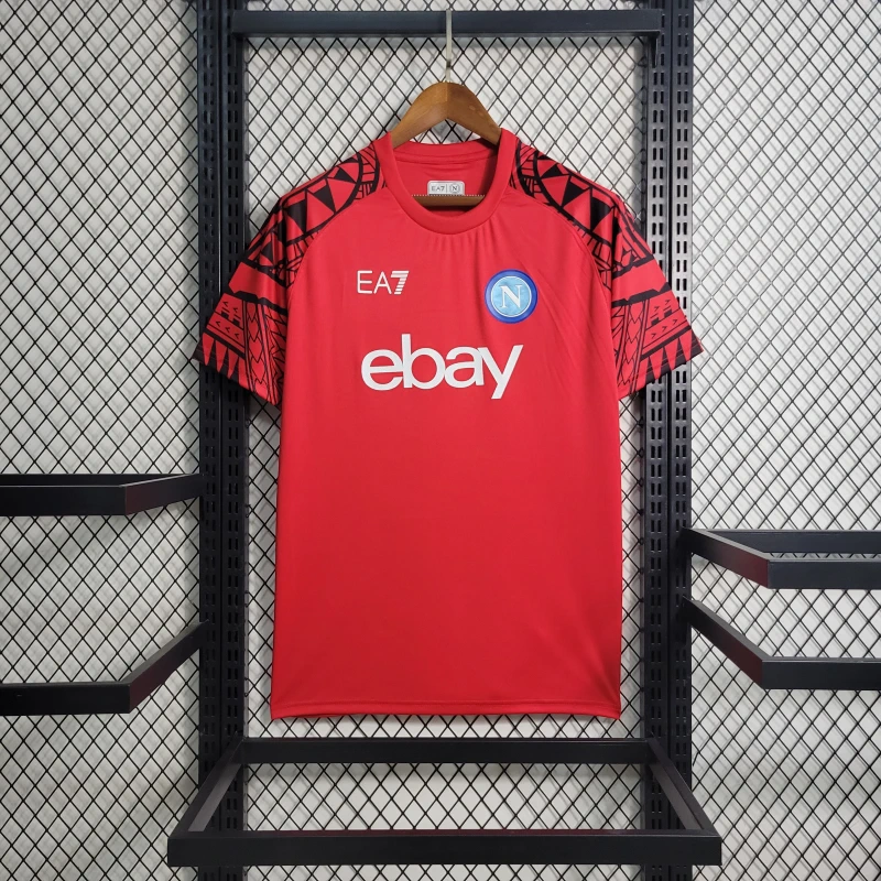 23-24 Napoli Red Training Football jersey