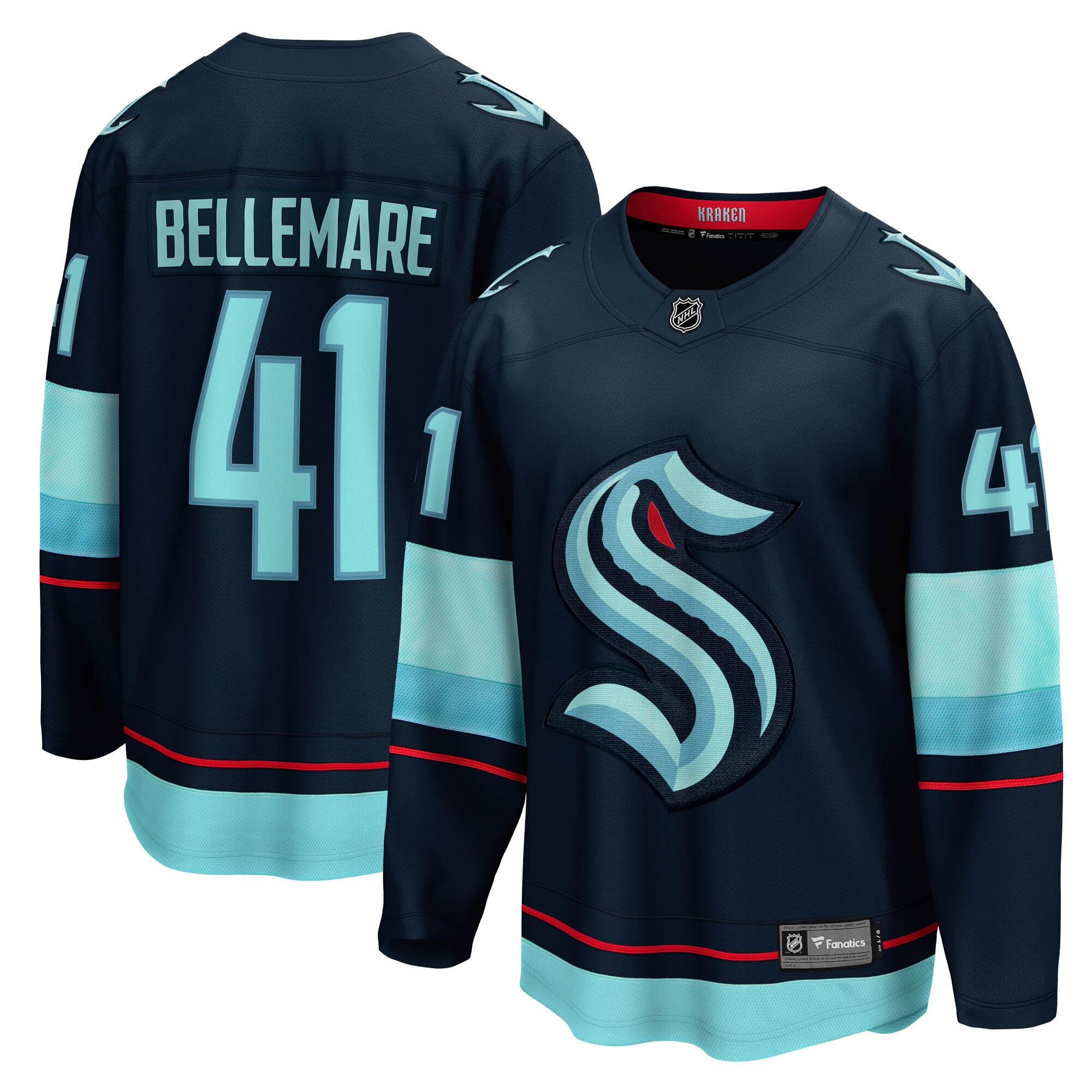 Pierre-Edouard Bellemare Seattle Kraken Fanatics Home Breakaway Player Jersey – Deep Sea Blue