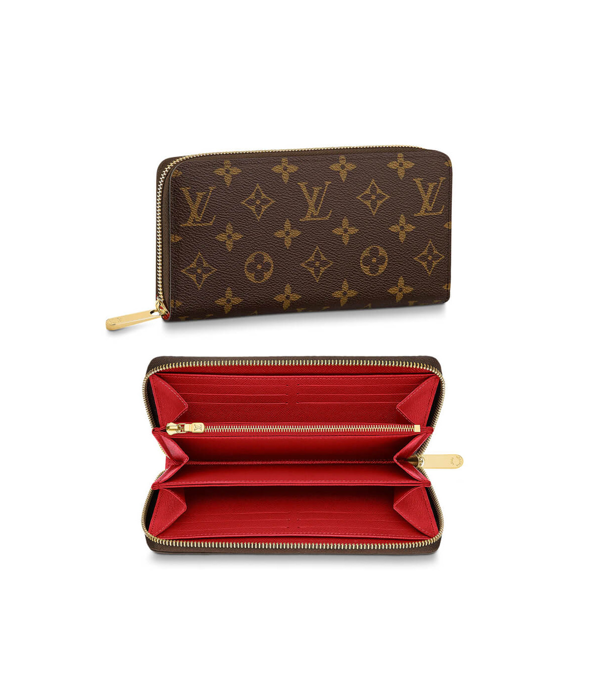 Louis Vuitton Monogram Zippy Wallet Red