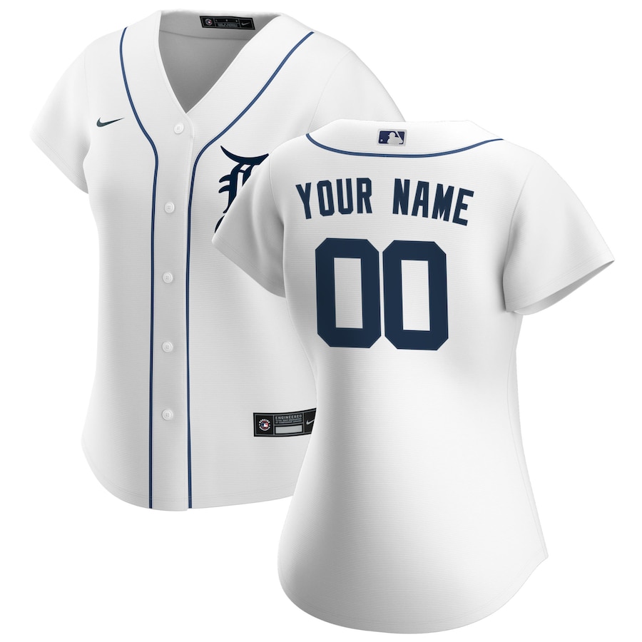 Detroit Tigers Women's Home Custom Jersey White