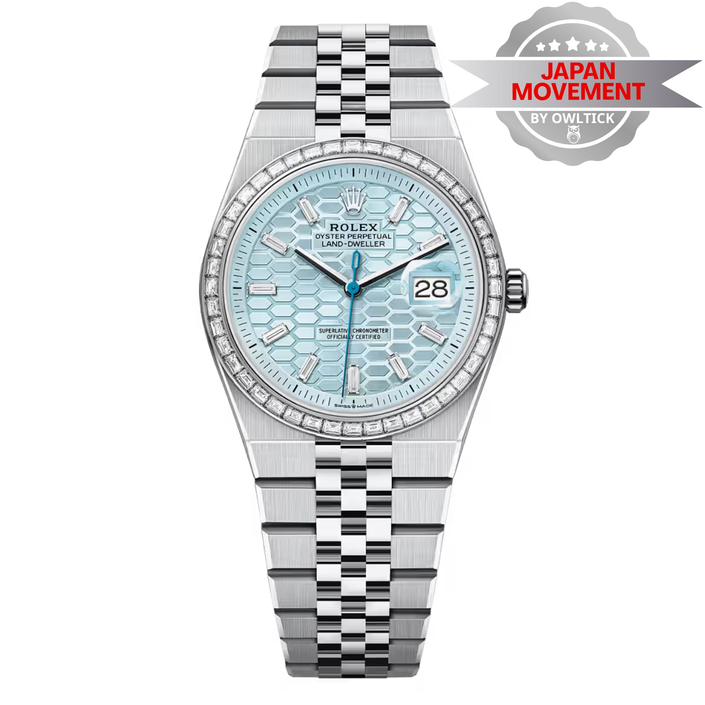 [Superclone] Rolex Land-Dweller 36mm Blue Dial Diamond Bezel Jubilee 127286TBR