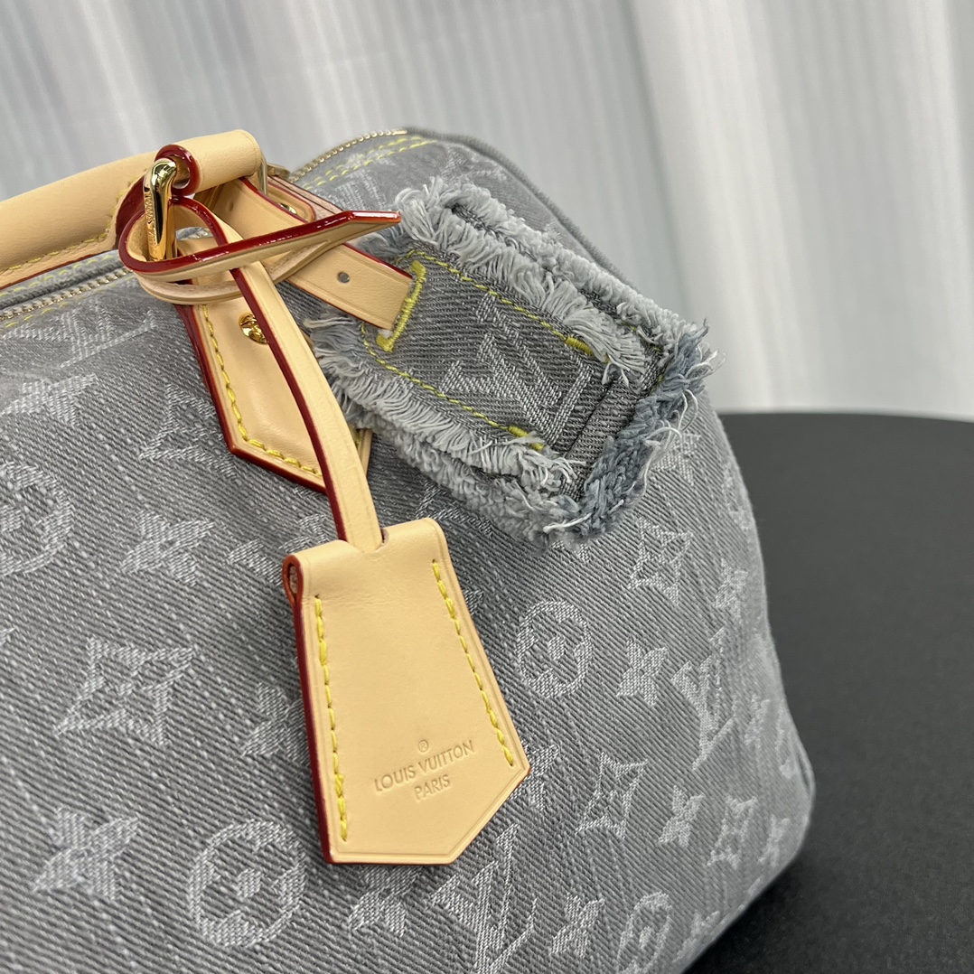 Louis Vuitton LV Speedy Soft 30 Monogram Denim Bag in Grey 30cm/ 11.8 in