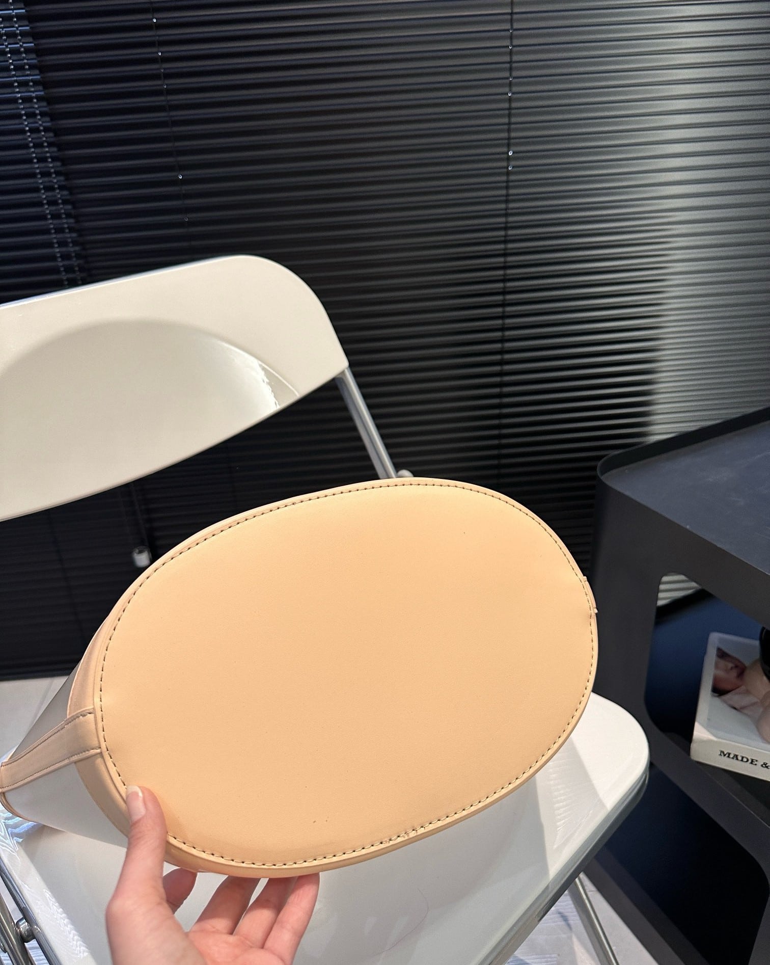 Saint Laurent Panier Medium In Vinyl And Vegetable Tanned Leather Brown 28 Cm
