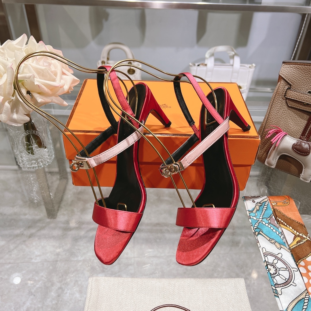 Hermes Glamour 75 Sandal Red