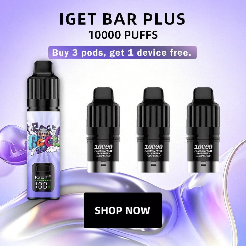 IGET Bar Plus S3 Pod Ultra-high puff count, wide range of flavors 10 000 Puffs！