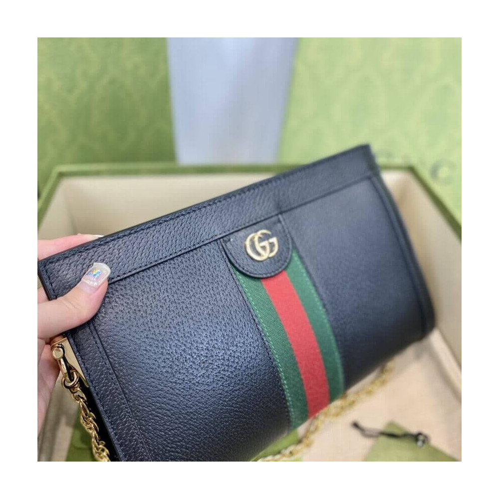 Gucci Ophidia Small Shoulder Bag in Black Leather